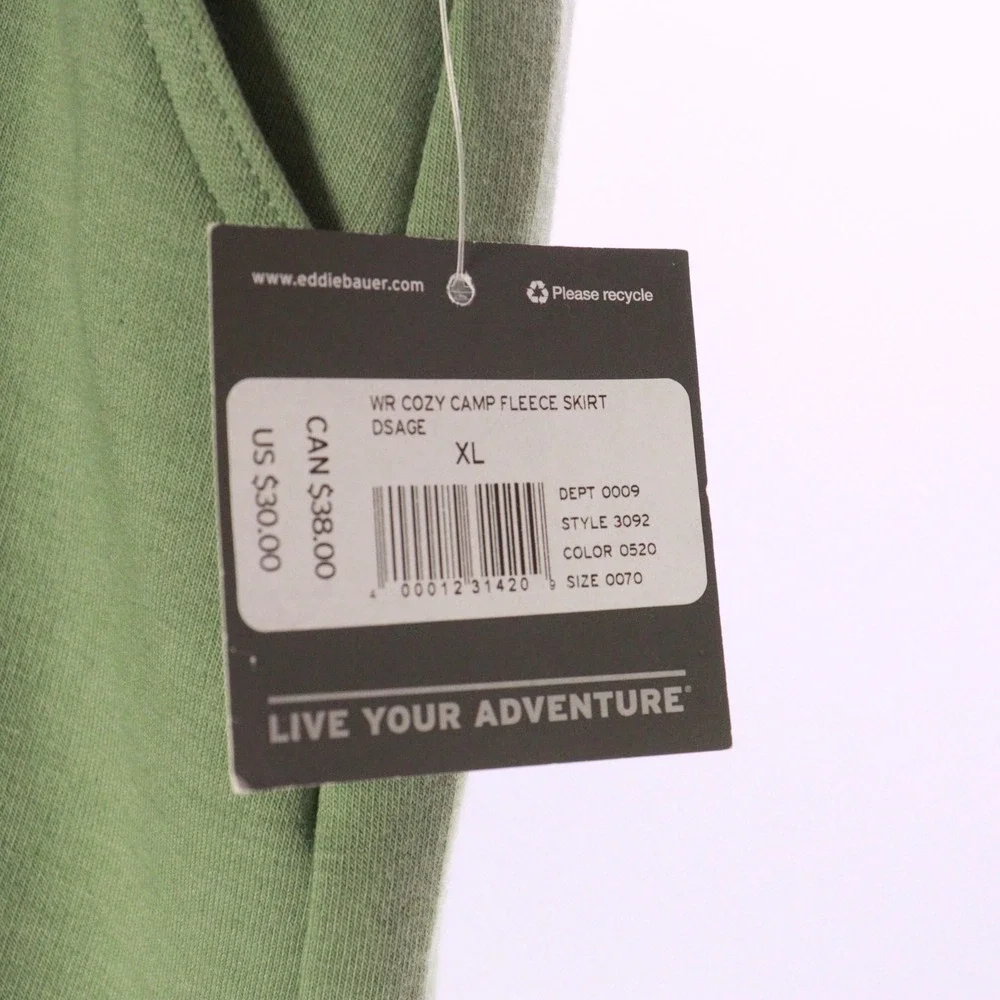 Eddie Bauer Women's Cozy‎ Camp Fleece Skirt Pull On Drawstring Sz XL NWT